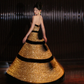 Shiny Golden Sequin Ball Gown Strapless Long Party Dress Prom Dress Formal Dress SH3853