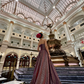 Shiny A Line Sweetheart Neck Purple Sequin Long Sweep Party Dress Evening Dress SH3061