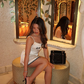 Cute A Line Spaghetti Strap Black Lace White Satin Short Homecoming Dress Birthday Dress SH2338