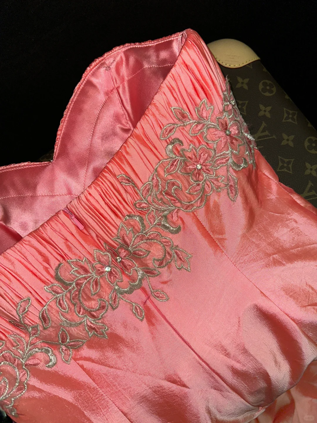 Vintage Mermaid Sweetheart Neck Beaded Satin Party Dress Evening Dress SH3064