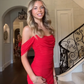 Pretty Off The Shoulder Ruched Sheath Short Prom Dress Homecoming Dress SH1468