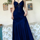 Vintage Halter V Neck  Beaded Appliques 90s Prom Dress Mermaid Evening Dress SH1132