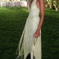 Light Yellow Tassel Exquisite Beaded A Line V Neck Backless Long Prom Dress SH5357