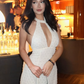 Pretty White Sheath Halter Pearl Sequin Short Homecoming Dress Birthday Dress SH4165