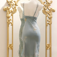 Baby Blue Sheath V Neck Lace Ruffle Satin Short Homecoming Dress Outfits SH5118