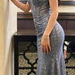 Charming V Neck Lace Mermaid Prom Dress Long Evening Dress SH1384