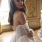 Princess Ball Gown Long Sleeve White Lace Long Wedding Dress SH7359