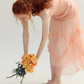 Orange-pink A Line Spaghetti Strap Lace Long Prom Dress Party Dress SH4146