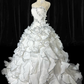 Vintage A Line Sweetheart Neck Appliques Layered Organza Prom Dress Evening Dress SH5605