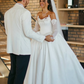 Dazzling Ball Gown Strapless Exquisite Beaded White Satin Long Train Wedding Dress SH6190