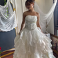 Stunning Vintage Ball Gown Strapless Exquisite Beaded Layered Organza Prom Dress SH5382