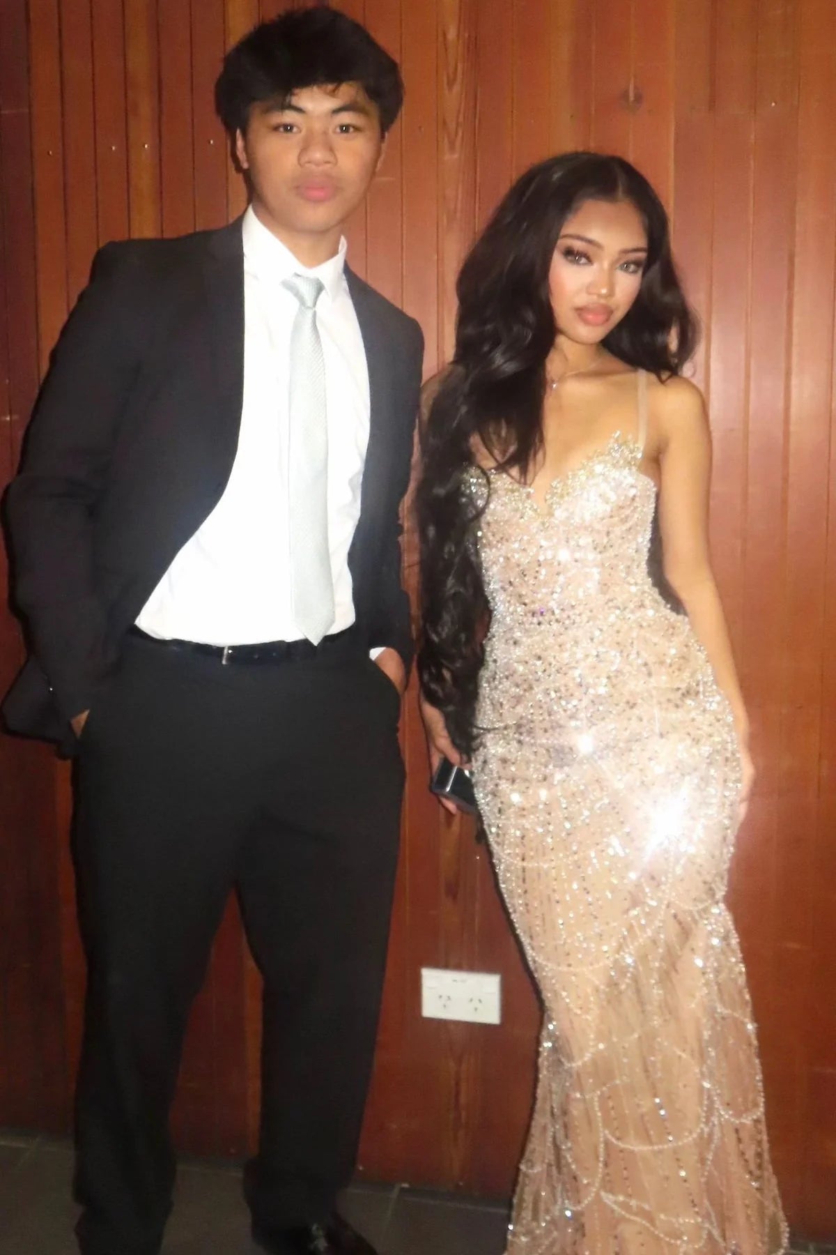 Luxurious Mermaid Spaghetti Straps Silver Sequins Long Prom Dress with Beading SH8106