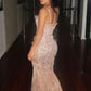 Luxurious Mermaid Spaghetti Straps Silver Sequins Long Prom Dress with Beading SH8106