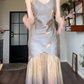 Stunning Mermaid Spaghetti Strap Satin Tulle Prom Dress Evening Dress SH4082