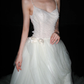 Pretty A Line Spaghetti Straps Pearl White Tulle Long Wedding Dress SH5962