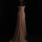 Vintage Mermaid Halter Exquisite Beaded Moka Chiffon Prom Dress Wedding Guest Dress SH5337