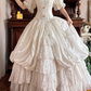 Vintage Retro Ball Gown Off the Shoulder Lace Satin Wedding Dress Prom Dress SH5883