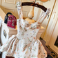 Elegant A Line Straps Print Floral Satin Cocktail Dress Homecoming Dress SH6166