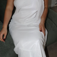 Elegant Sheath One Shoulder White Chiffon Long Prom Dress Evening Dress SH2340