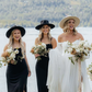 Black Elastic Satin Spaghetti Strap Side Slit Long Bridesmaid Dresses SH5588