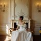 Princess A Line Puff White Lace Prom Dress Party Dress SH4171