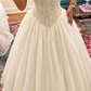 Princess Yellow A Line Sweetheart Neck Lace Chiffon Long Prom Dress Outfits SH6736
