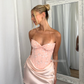Chic Sheath Sweetheart Light Pink Corset Homecoming Dress with Criss Cross Back SH7451