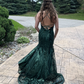 Green Slit Prom Dresses Long Evening Dresses SH762
