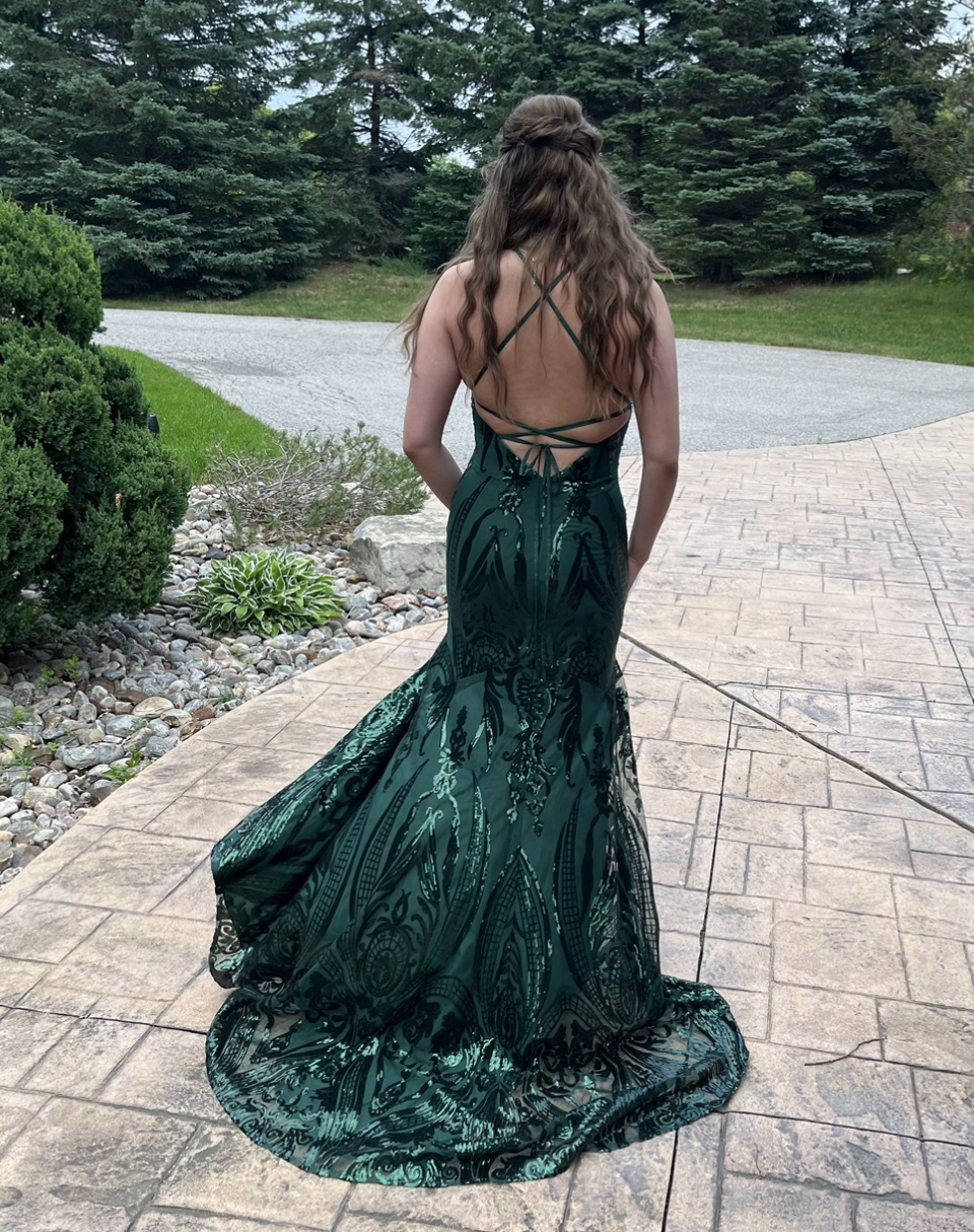 Green Slit Prom Dresses Long Evening Dresses SH762