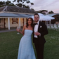 Baby Blue A Line Strapless Layered Chiffon Long Prom Dress Bridesmaid Dress SH4817