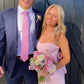 Classy Pink Strapless Sweetheart with Big Bow Short Homecoming Dress SH7804