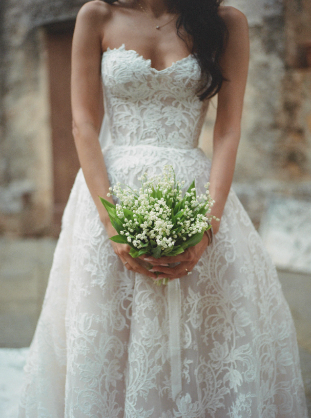 Elegant A Line Sweetheart Neck Lace Tulle Long Sweep Wedding Dress SH2219