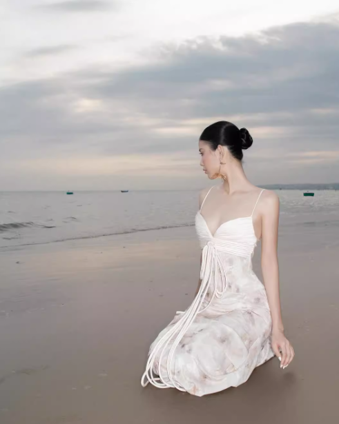 Elegant A Line Spaghetti Strap Print Floral Satin Long Party Dress Evening Dress SH3130