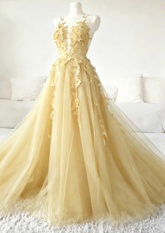 Classic Black Lace Tulle Long Prom Dress Black Evening Dress  SH567