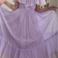 Vintage A Line Off the Shoulder Lilac Tulle Prom Dress Evening Dress Date Dress SH5633