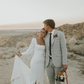 Simple White Mermaid Long Sleeve Satin Long Train Wedding Dress SH7129