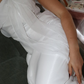 Elegant Sheath One Shoulder White Chiffon Long Prom Dress Evening Dress SH2340