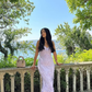 Romantic Purple Mermaid Straps Floral Beaded Satin Prom Dress SH5565