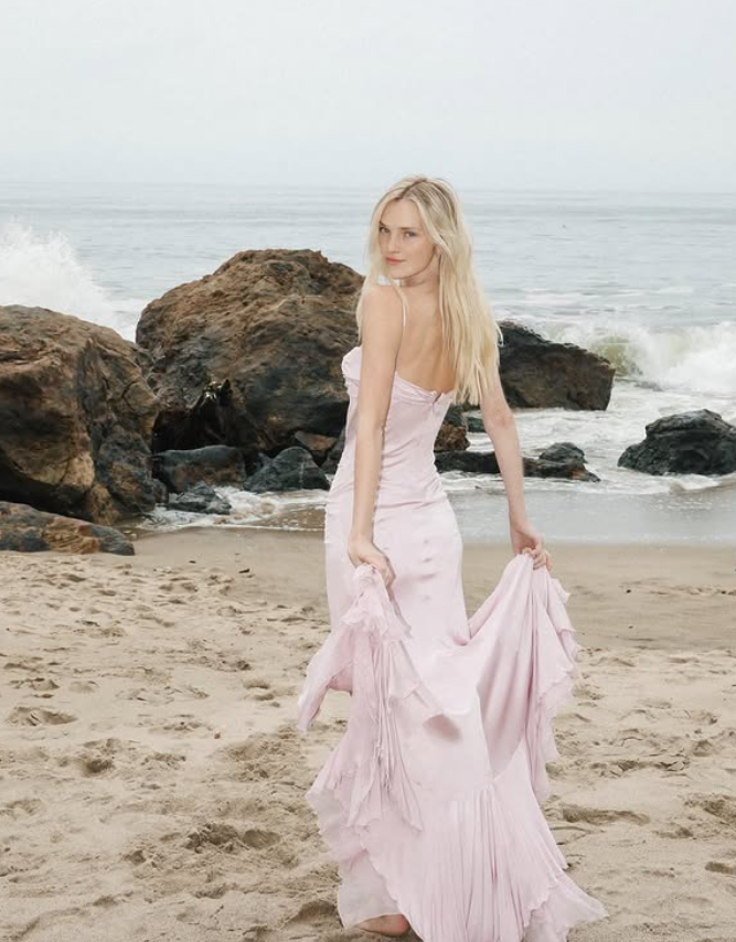 Purple Mermaid Spaghetti Strap Chiffon Prom Dress Vacation Dress SH6263
