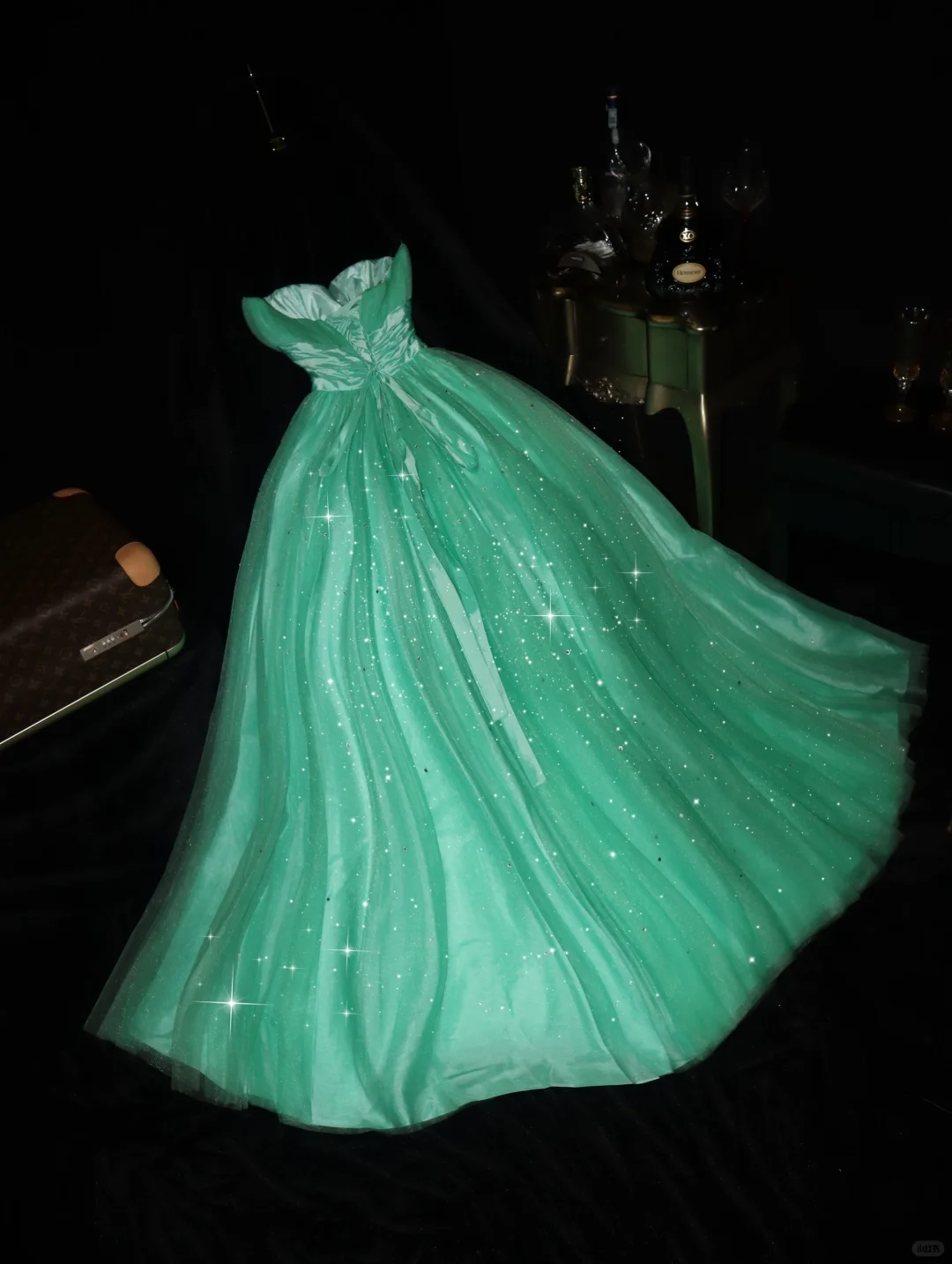 Charming Green A Line Sweetheart Neck Tulle Prom Dress Party Evening Dress SH5991