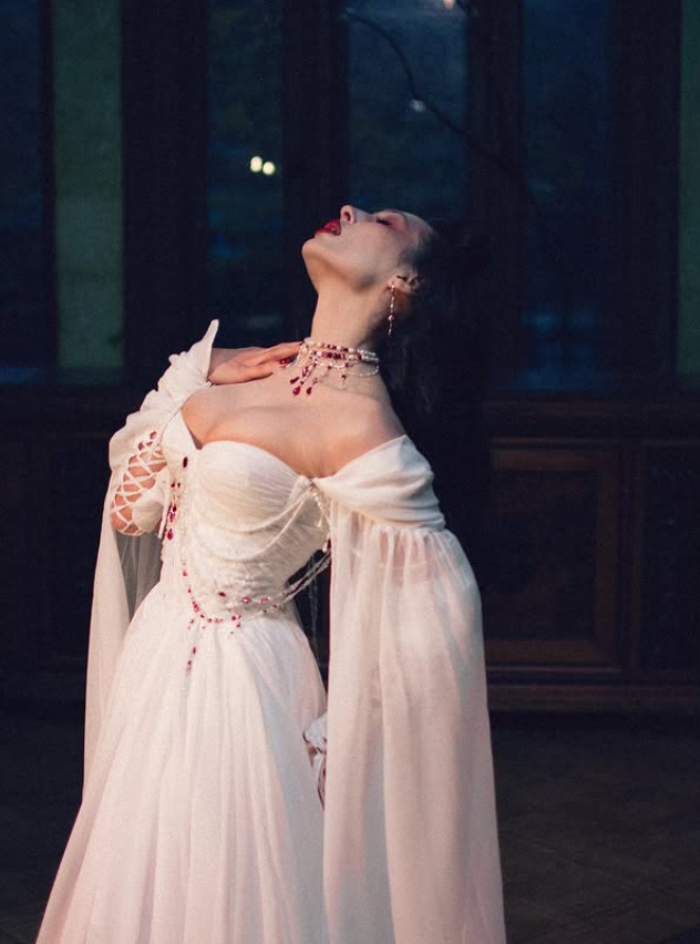 Unique Timeless A Line Long Sleeve Red Beaded White Chiffon Prom Dress Wedding Dress SH6686