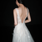 Beautiful Ball Gown V Neck White Lace Appliques Tulle Long Wedding Dress SH6673