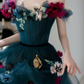 Unique Off The Shoulder  Tulle Appliques Long Evening Dress Formal Prom Dress SH1036