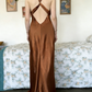 Vintage Halter V Neck  Beaded Appliques 90s Prom Dress Mermaid Evening Dress SH1132