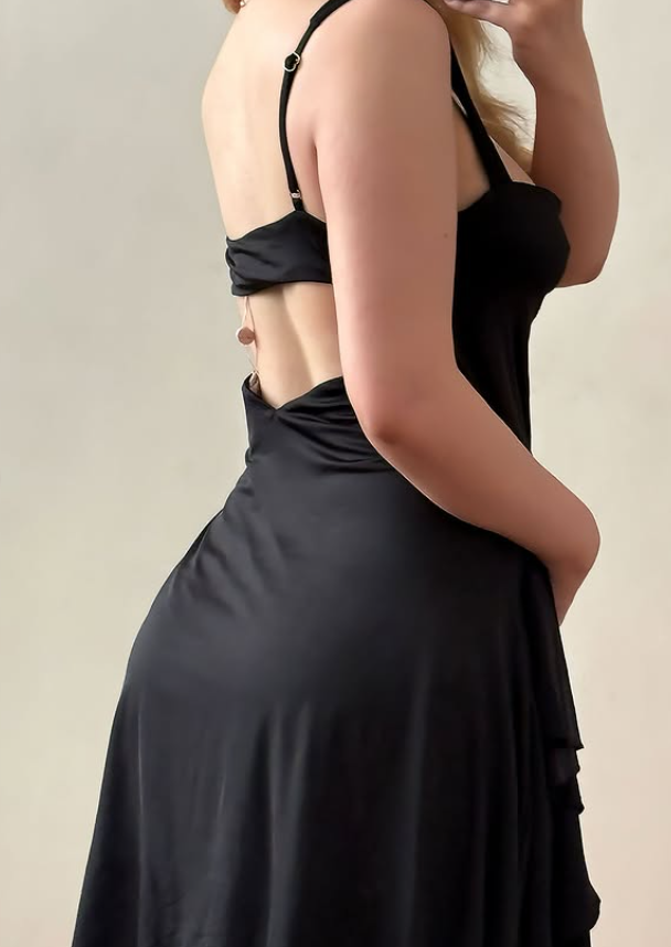 Simple Black A Line Straps Satin Short Prom Dress Homecoming Dress Outfits SH6833