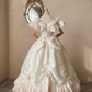 Sweety Retro Ball Gown Off the Shoulder Light Pink Rose Lace Satin Wedding Dress Prom Dress SH5891