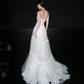 New A Line Strapless White Appliques Tulle Long Wedding Dress SH8883