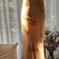 Dreamy Sheath Spaghetti Strap Appliques Chiffon Long Prom Dress Evening Dress SH2968