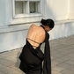Black Halter Backless Sexy Satin Prom Dress SH1323