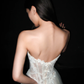 New A Line Strapless White Appliques Tulle Long Wedding Dress SH8883